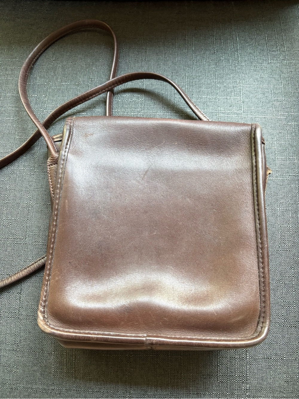 Coach Brown Leather Crossbody with Gold Turn-Lock - Picture 2 of 4